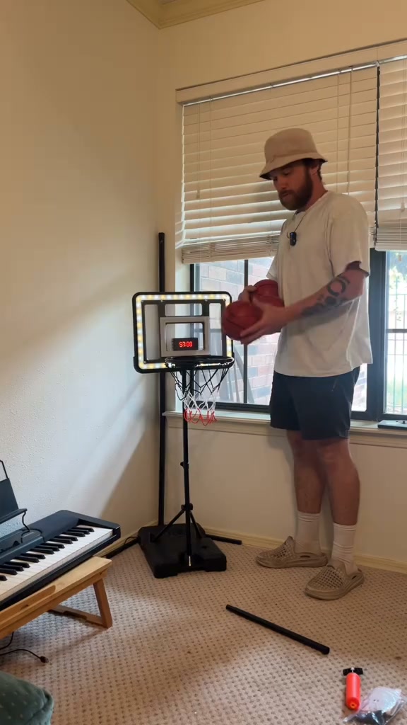 Adjustable Kids Basketball Hoop | Timer & Stable Base