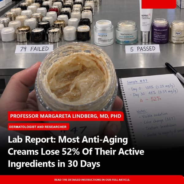 Lab Report: Most Anti-Aging Creams Lose 52% Of Their Active Ingredients in 30 Days