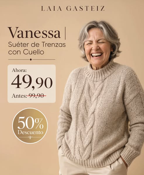 Vanessa | Suéter de Trenzas con Cuello