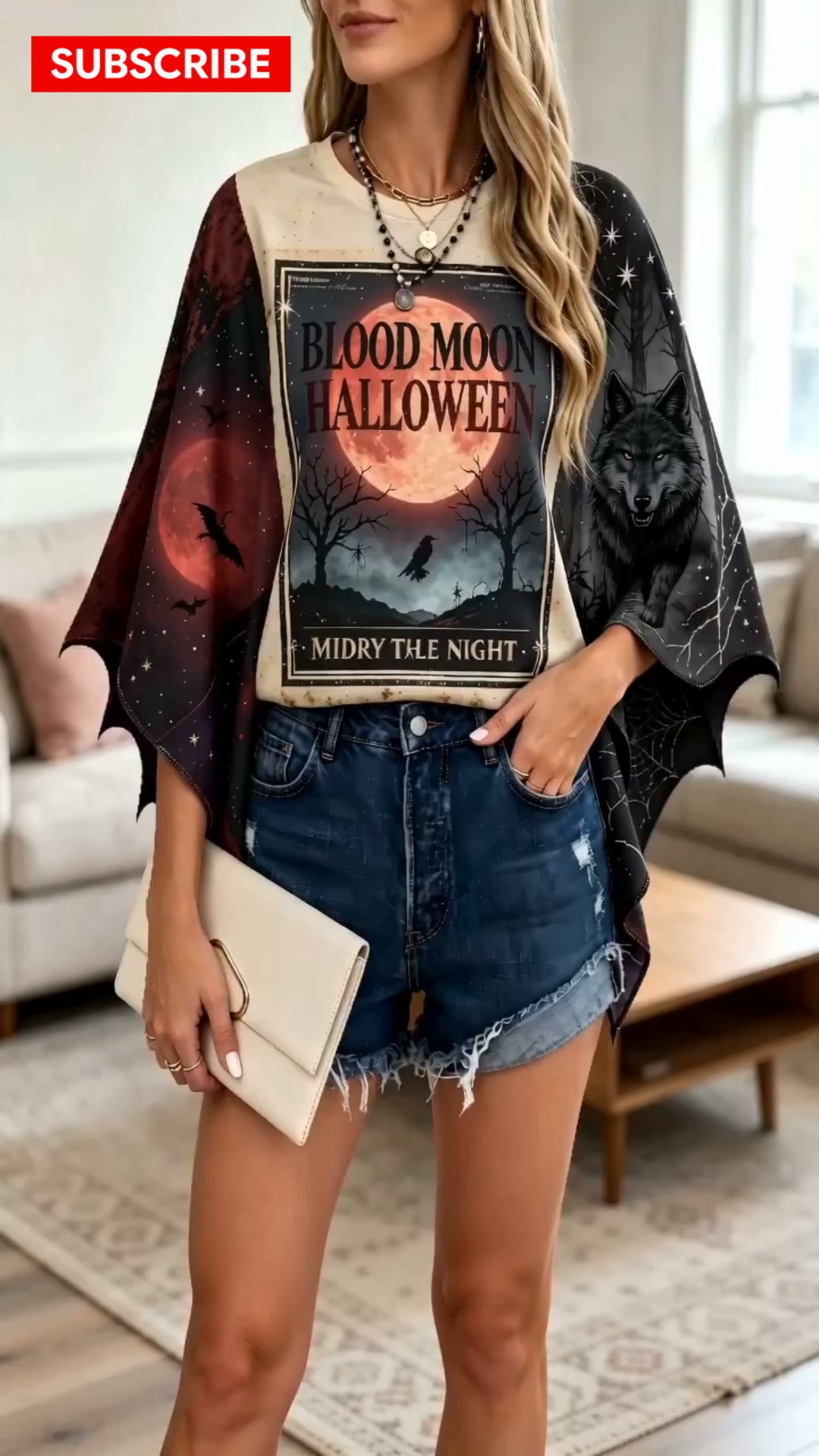 35% OFF! Spooky Batwing Poncho Top