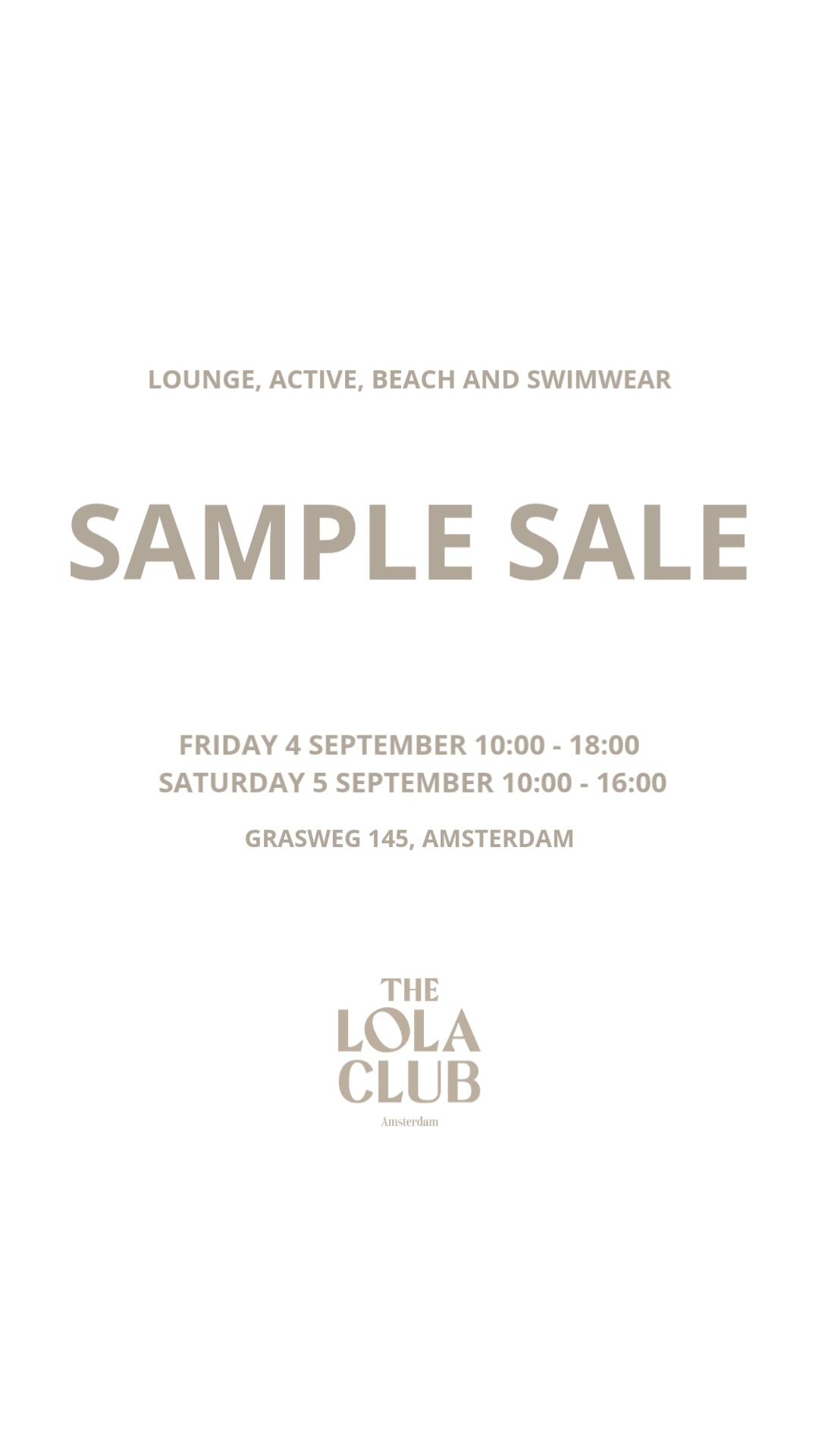 The Lola Club Sample Sale | Amsterdam.