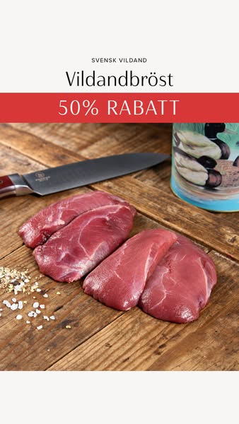 50% rabatt på vildandbröst