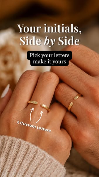 Adjustable Double Initial Ring "Whisper"