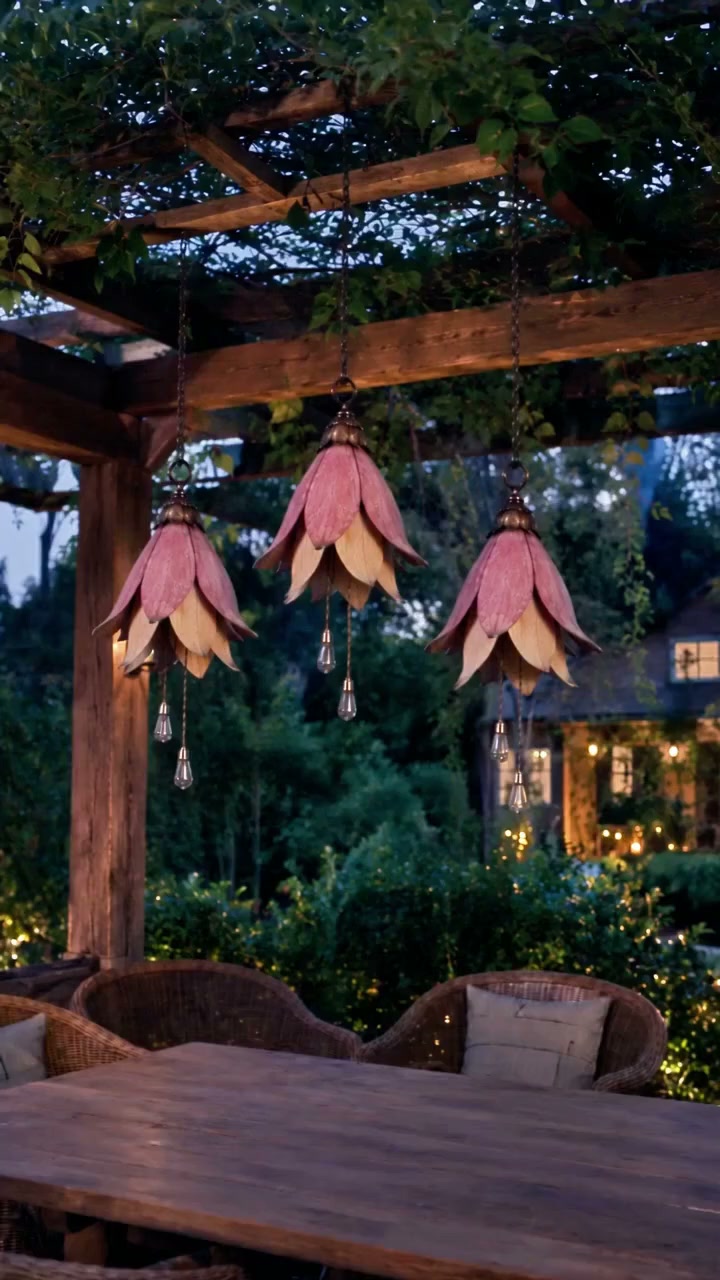 −50 % | 3er-Set Vintage-Blumen-Hängelampen – Warmes Licht für Garten & Terrasse
