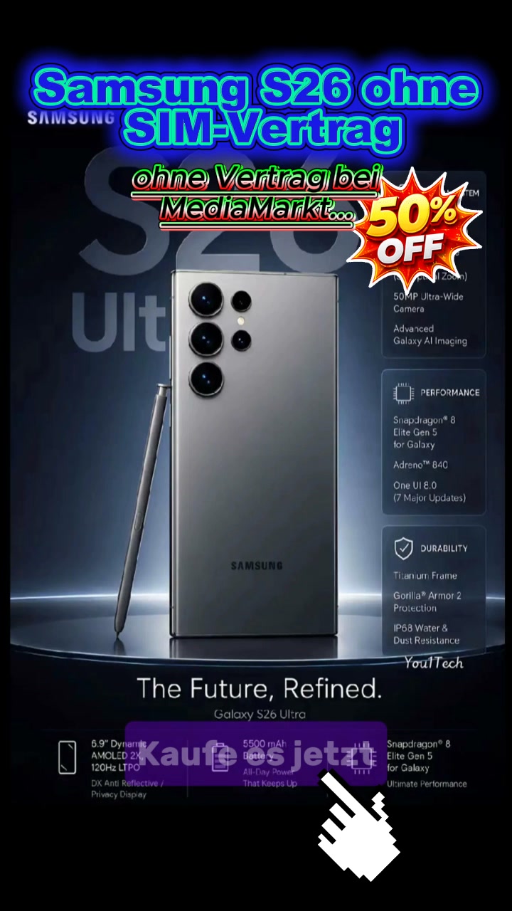 Samsung S26 ohne SIM-Vertrag | Sofort lieferbar