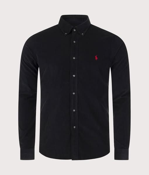 Polo Ralph Lauren Mens Custom Fit Corduroy Shirt - Colour: 003 Polo Black - Size: Medium