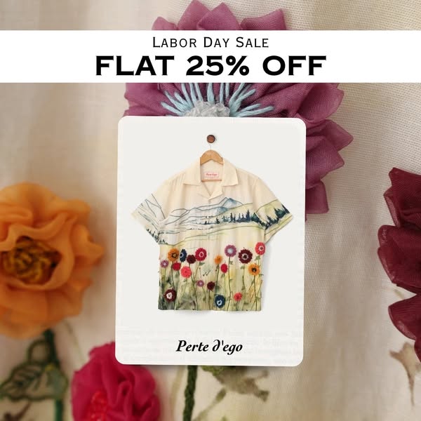 "Valley of Flowers" Hand Embroidered Linen Shirt