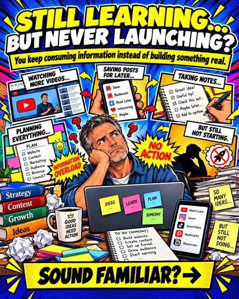 Still learning. Never launching. You keep consuming information instead of building something real.