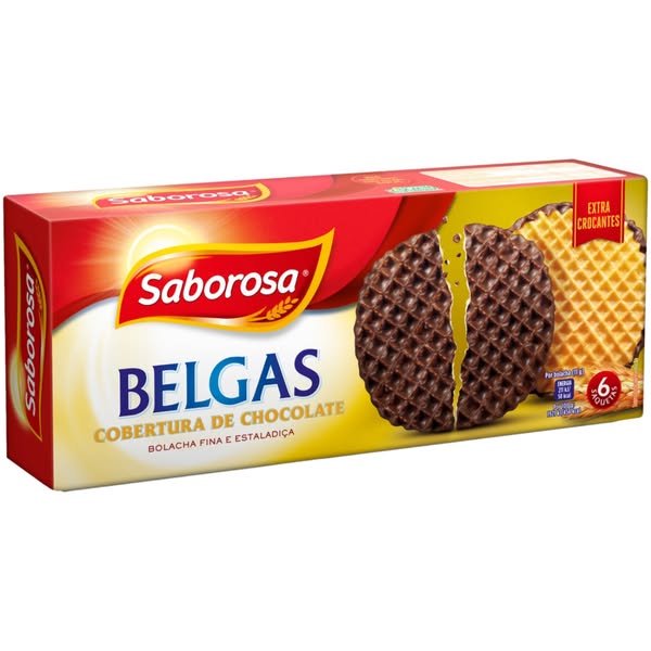 Bolachas Belgas Cobertura Chocolate Saborosa 198 Gr