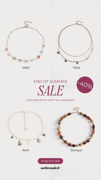 40% off: end of summer sale