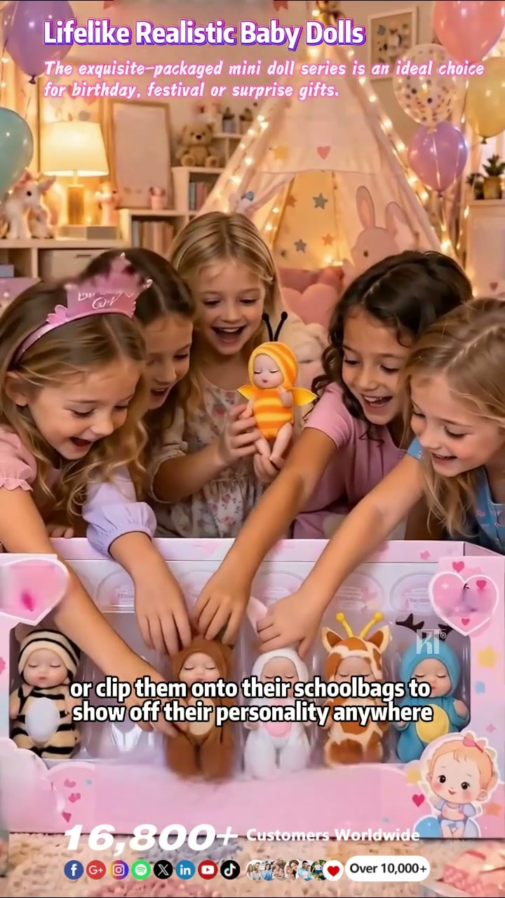 Mini babydockor – 6 söta djurstilar i ett litet samlarformat