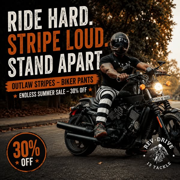RIDE HARD. STRIPE LOUD. STAND APART. – 30 % OFF