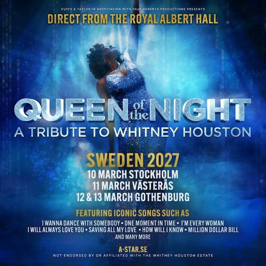 SAVE THE DATE! Queen of the Night – A Tribute to Whitney Houston kommer till Sverige! 10 mars – Stockholm 11 mars – Västerås