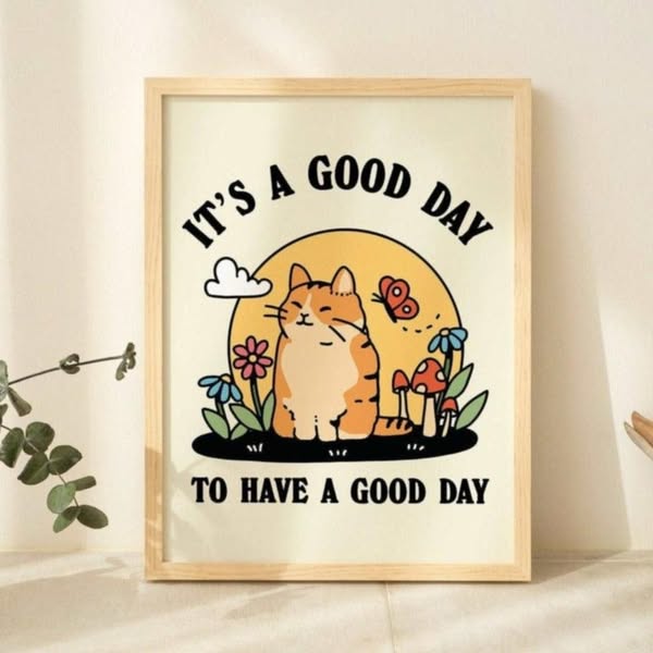 'Good Day' Cat Print