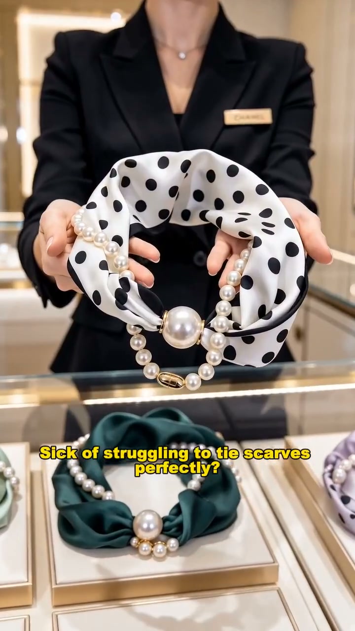 Buy 1 Get 1 Free50% off Pearl Scarf Necklace – Timeless Elegance, Adjustable Bow & Piercing-Free Jewellery