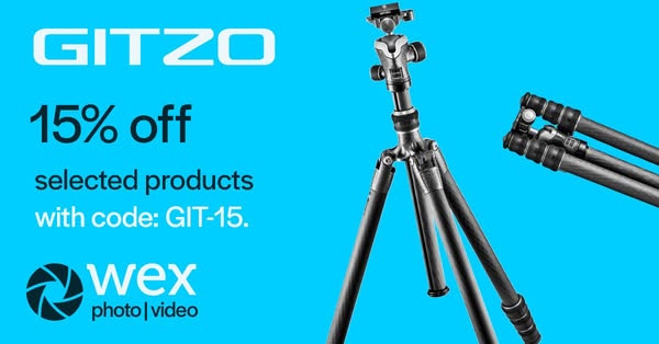 Save 15% on selected Gitzo products with code GIT-15