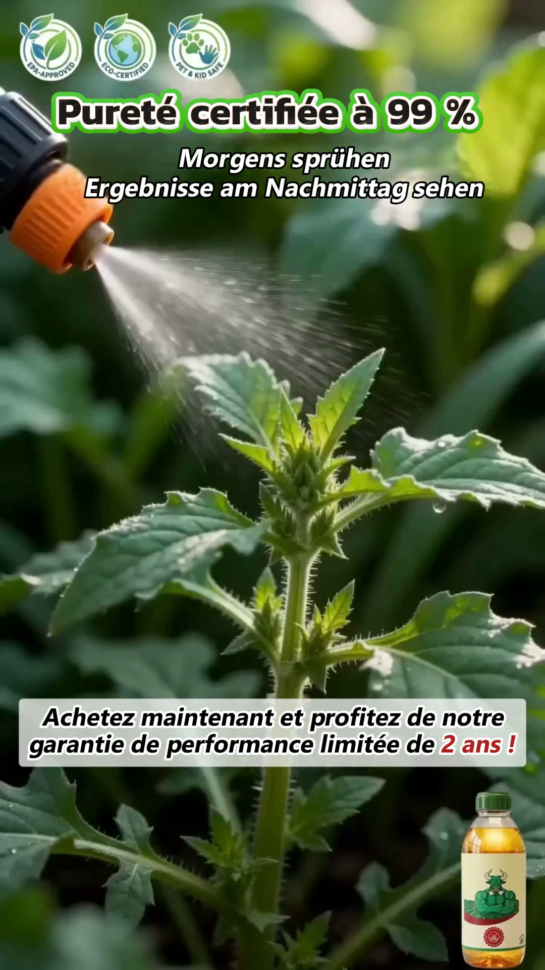 Un pschitt dissout les racines, zéro repousse !