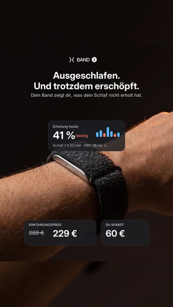 Müde trotz 8 Stunden Schlaf? Dein Band zeigt dir, warum.