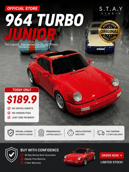 Handcrafted 964 Turbo Junior — ONLY $189.90!