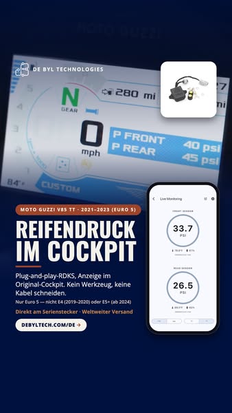 Reifendruck im Cockpit Ihrer V85 TT