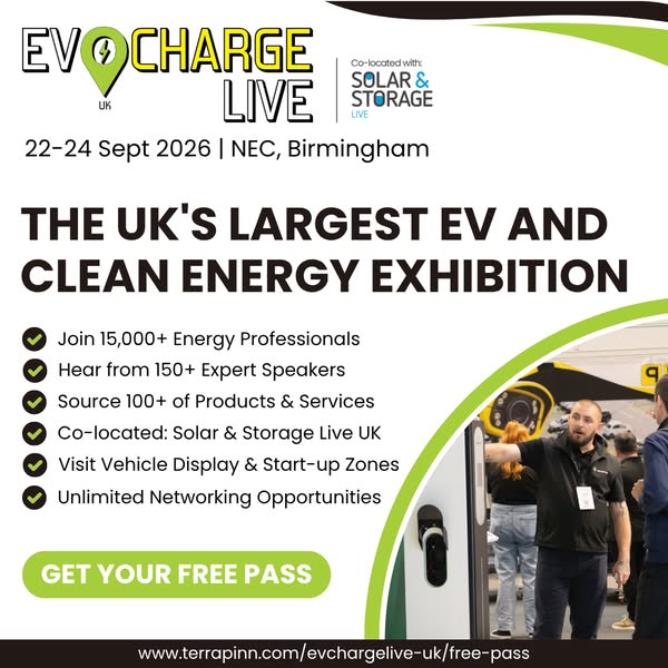 FREE ticket to the UK's Largest EV Charging Event! 22-24 Sep The NEC, Birmingham
