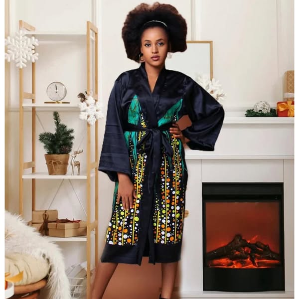Women Silk Embroidered Kimono Robes