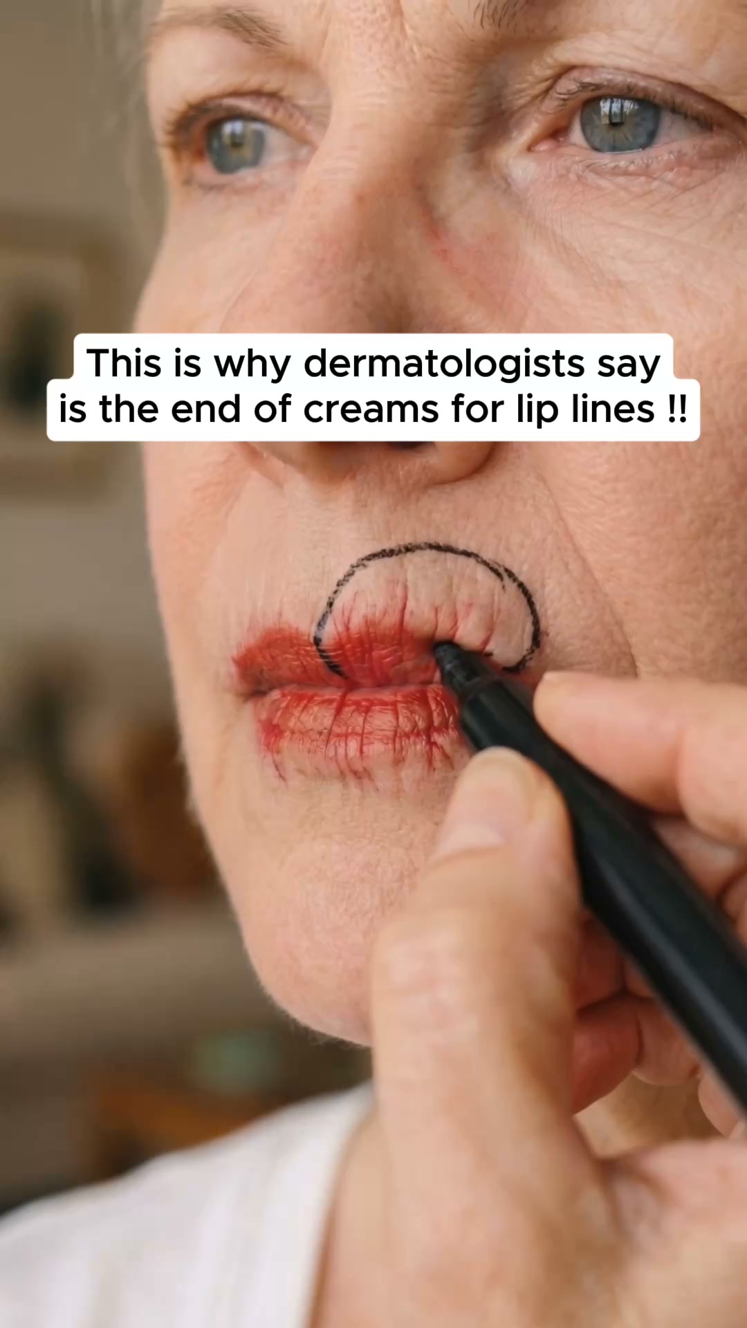 Stop using anti-aging product for lip lines