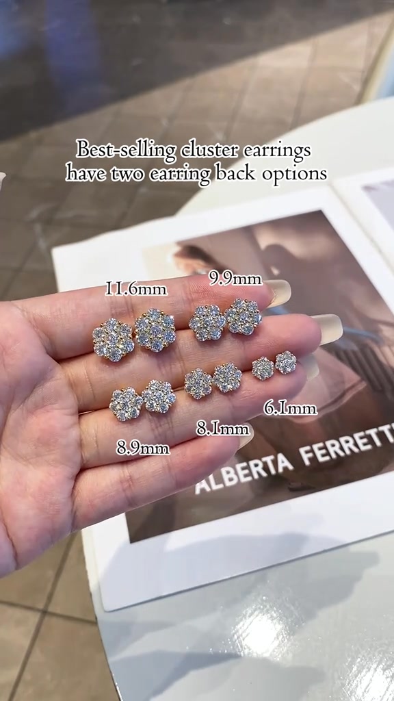 Floral Shine Earrings Push/Screw Back
