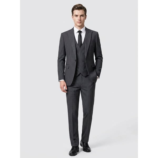 Slim Fit 3 Piece Check Men's Suit $79