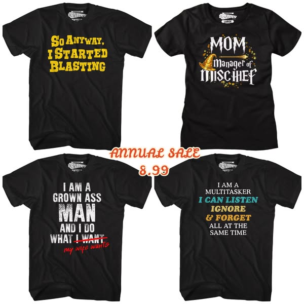 CLEARANCE SALE — ALL TEES $7.99!