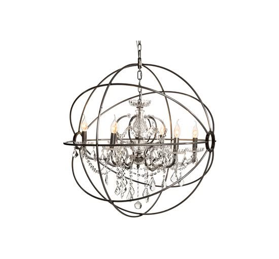 Rome Crystal Chandelier Grey
