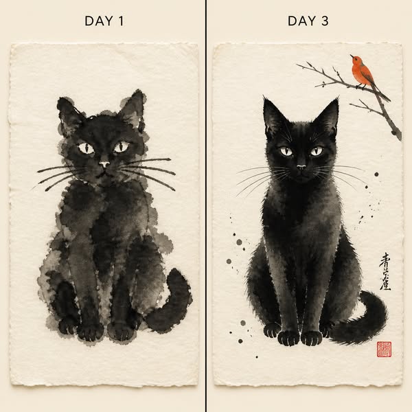 Learn The Ancient Japanese Art Of Painting Ink Cats