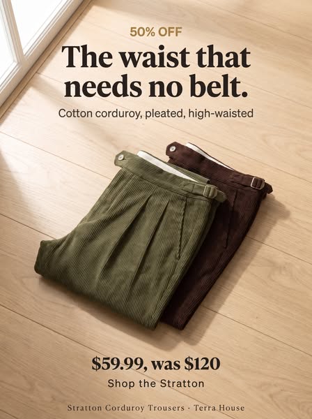 Stratton Corduroy Trousers - 50% Off