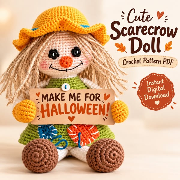 Crochet Your Own Cute Scarecrow!