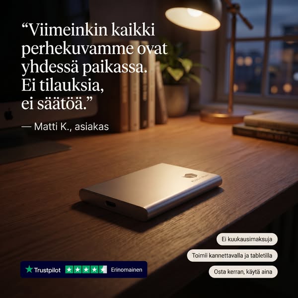 Tallenna valokuvasi ja videosi nopeasti ja turvallisesti.