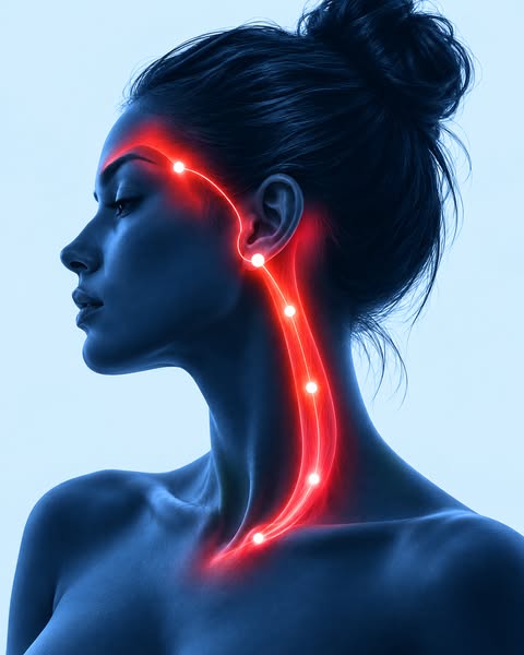 Neun Jahre lang nannte mein Arzt es Spannungskopfschmerzen. Schmerzmittel. Stress reduzieren. Dann stellte mir meine Masseurin eine einzige