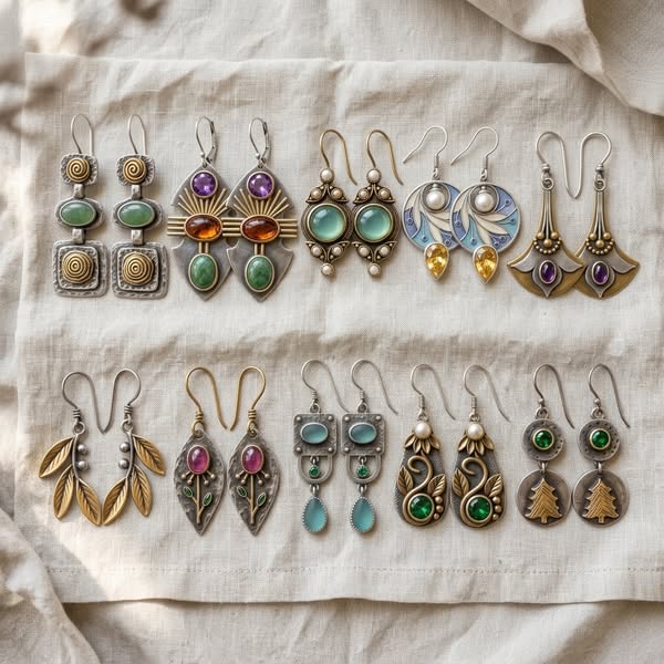 Boho Copper Earrings - Vintage Free Spirit Dangle Jewelry Gift for Her