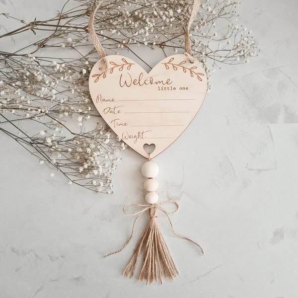 Heart Shape Baby Announcement Hospital Sign