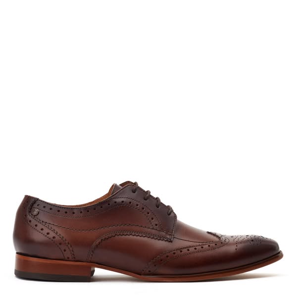 Barbera Waxy Brogue Shoes Brown