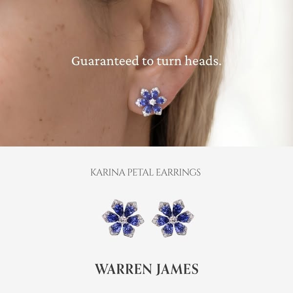 Tanzanite Karina Petal Earrings