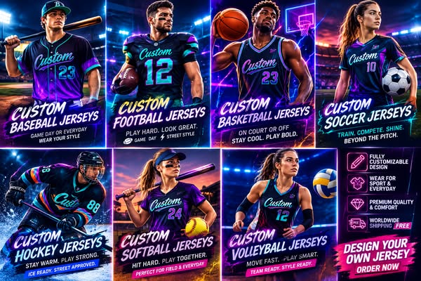 DESIGN YOUR OWN JERSEY!FREE SHIPPING!
