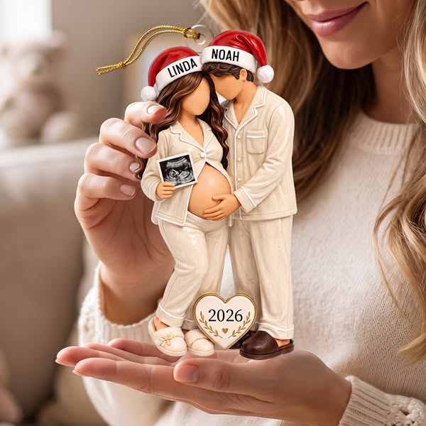 Personalized Pregnancy Announcement Christmas Ornament