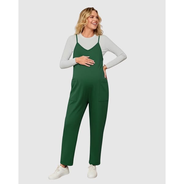 Adjustable Strap Relaxed Maternity Jumpsuit