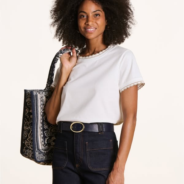 T-shirt écru en coton biologique manches courtes - Tops & T-shirts - Femme - Taille XL - Ecru - La Fée Maraboutée