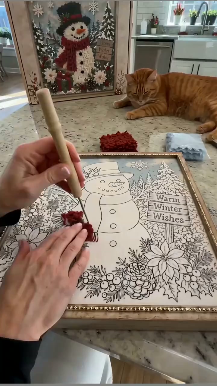 3D Christmas Fabric Poke Art Kit