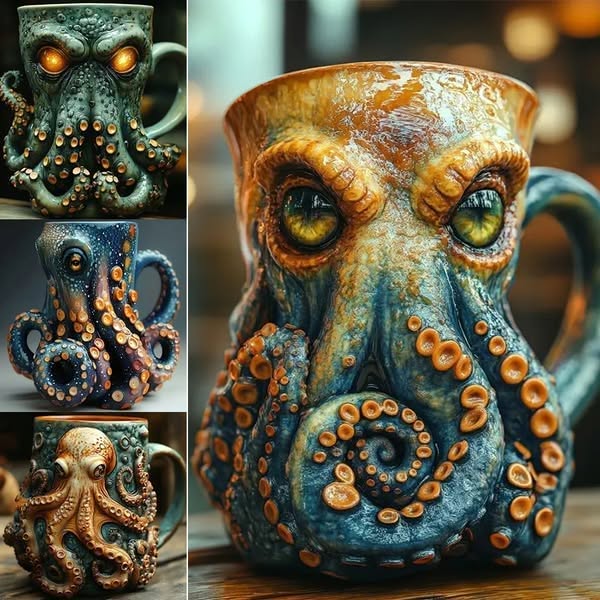 Handmade Cthulhu-Inspired Pirate Mug