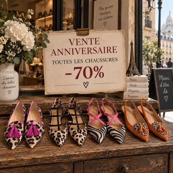 Vente Anniversaire : toutes les chaussures à -70 %
