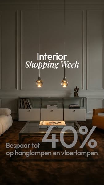 Interior Shopping Week - tot 40% korting op staande lampen & hanglampen.