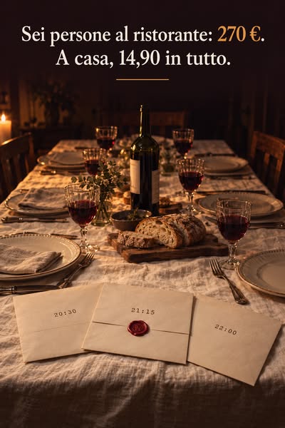 In sei al ristorante: 270 €