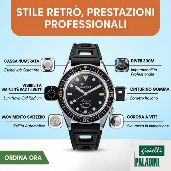 Orologio Squale Sub-37 Legend nero